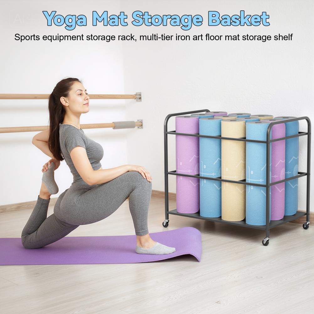 Yoga Mat Storage Rack with Whe - огляд і ціна Home Gym Folding Rack